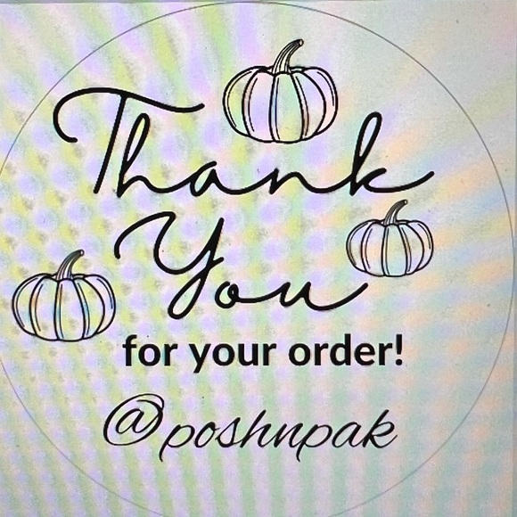 ⭐️🎃NEW! 100 CUSTOM THANK YOU STICKERS with your Closet name- Fall Pumpkins - Picture 3 of 10
